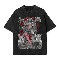 Classic FPS Game DOOM Peripherals Graphic Print Tshirts Vintage Washed Streetwear Harajuku Cotton Tops Unisex Women Oversized Tee S