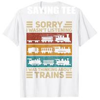 Retro Wagon Train Lover Model Railroad Conductor Funny Train TShirt Boys Fashion Short Sleeve Blouses Novelty Gift Y2k Tee Tops S