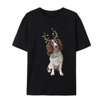 English Springer Spaniel Reindeer Christmas Dog TShirts High Street Tops Shirts Retro Women Summer TShirts Fitness Funny Shirt S