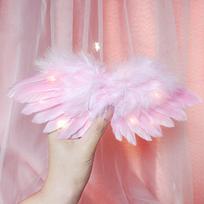 DIY Plush Stuffed Wing Cotton Doll Lovely Korea 20CM Doll Feather Wings Soft Cartoon Idol Plush Doll Wing Playing House rožinė