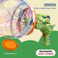 Electric Bubble Machine Dinosaur Soap Bubble Gun Automatic Blowing Bubble Guns Summer Outdoor Games Children Toys Birthday Gift žalia