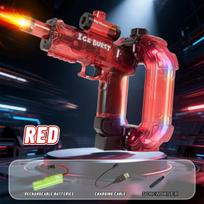 Ring-shaped Electric Water Gun Kids Cool Toy Automatic Water Squirt Gun with Colorful Lights and Sound Summer Outdoor Toy Gift raudona