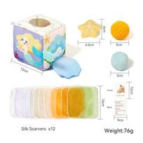 Montessori Baby Toys Cotton Magic Tissue Box Finger Exercising Educational Toy Motor Fun Skills Soft Rattle Game Cloth Book Gift