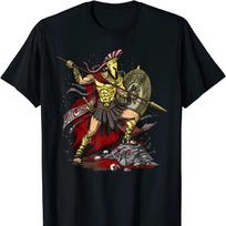 Gods of War Ares Ancient Greek Mythology Spartan Warrior TShirt Short Sleeve Casual 100 Cotton ONeck Unisexs Tshirt Size S3XL S