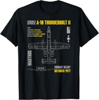 Military Aircraft A10 Thunderbolt II Warthog USAF Unisex TShirt Short Sleeve Casual 10 Cotton T Shirt S