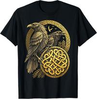 Norse Knotwork Odins Ravens Huginn  Muninn TShirt 100 Cotton ONeck Short Sleeve Summer Casual Unisexs Tshirt Streetwear S