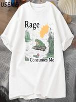 Rage Consumes Me T Shirt Frog Pond T-Shirt Vintage Style Men Women Tshirt Nature Lover Funny Frog Graphic Tshirts Unisex Clothes S įvairiaspalvis