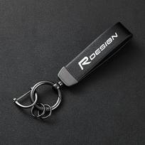For Volvo R Design RDesign XC90 XC60 S60 V40 XC40 V60 V50 S40 C30 C7 High-Grade Leather Car Keychain Holder Keyring Accessories juoda