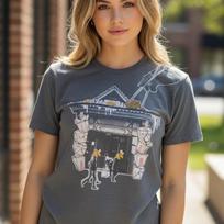 Chinese Takeout American Rag Cie Womens T-Shirt Size L Heather Gray Crew Neck 4XL