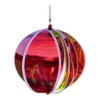 Bright Film Hot Air Balloon Wind Spinner Transparent Material Colorful Design Windmill Decoration Fantasy Style Plastic Material raudona