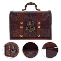 Pirate Treasure Chest Jewelry Jewelrybox Trinket Boxes Vintage Wood with Lock Bridegroom