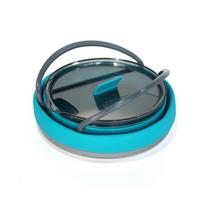 Portable Camp Tea Pot Foldable Water Kettle Compact Travel Portable Kettle Collapsible Hot Water Boiler for Kitchen Backpacking mėlyna