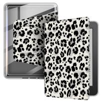 Auto Wake/Sleep e-Reader Case Detachable Acrylic Stand Cover 360 Rotation for Kindle Paperwhite 12th Gen 2026 7 inch Colorsoft leopardo rašto spalva