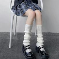 Women's Leg Warmers Lolita Long Socks JK College Style Knitted Warm Socks Autumn Winter Over Knee Boot Cuffs 70/50/40cm One Size