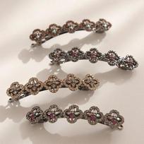 J Lauren Double Clover Twinkle Cubic Hairpin H0731 Golden Shadow