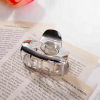 Mini small round metal half-up hair clip silver Metal Hair Clip - Silver