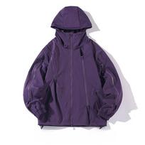 Hong Kong Style White Background Large Size Waterproof Jacket M violetinė