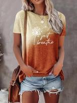 Dandelion Letter Print Women's Short Sleeve T-shirt - Spring/Summer Collection S