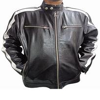 Vyriškas Biker striukė, Motociklininko striukė, Bomber stiliaus striukė, Užtrauktuku užsegama striukė, Juoda ir balta odinė striukė, Moto stiliaus figūrą pabrėžianti striukė, Dovana vyrams XS juoda
