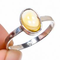 Natural Citrine Gemstone Handmade 925 Solid Sterling Silver Gift Ring S.10 J1G27