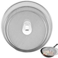 3Pcs Splatter Guard Stainless Steel Frying Pan Splatter Screen with Foldable Handle Mesh Oil Proofing Lids for Kitchen Cooking Orange