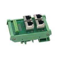 4 prievadų RJ45 8P8C Ethernet prievadų adapteris su vertikaliu tvirtinimu vietos taupymo įrengimui 1