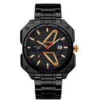 Conceptor Vyrų Plieninio Dirželio Laikrodis Kvadratinis Automatinis Vandeniui Atsparus Kalendorius Šviečiantis Kvarcinis Laikrodis Single watch