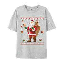 Santa Spaniels Cocker Dog Present Tshirt Cute Style Anime Printed Tshirt Soft Cotton New Design Grey Shirt Graphic Tee S