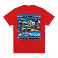 Bombardino Crocodilo Funny Crocodile Plane Bomber Meme T Shirts for Unisex Women Summer Pop Fashion Trend Oversized Cotton T-shirt S