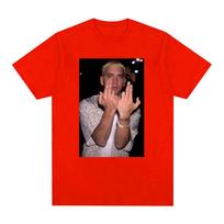 Rapper Eminem Gesture Graphic Tshirt Unisexs Women Hip Hop Fashion Short Sleeve Tshirts Summer Cotton Casual T Shirt Streetwear S