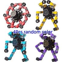 4PCS Transformable Fidget Spinners for Kids and Adults Stress Relief Sensory Toys for Boys Girls Finger Gyro Decompression Toy