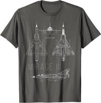Mirage III Fighter Jet French Military Aircraft Cotton Tshirt Casual Unisex Tops Tees Summer Unisexs Clothing Oversized Tshirt S