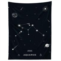 AQUARIUS STAR CONSTELLATION tapestry 75x100 juoda