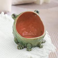 Big Mouth Simulation Frog Jewelry Dish Ceramic Multifunctional Realistic Toad Ring Holder Animal Trinket Tray Desktop Ornament