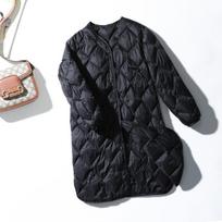 Women Winter Ultra Light Thin Duck Down Coat Winter Long Slim Warm Basic Quilted Puffer Jacket M juoda