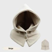 Polar Fleece Balaclava Hat Windproof Collar Warm Men's Pullover Cap Soft Ears Warm Women's Head Hooded Hat Cold Weather smėlis