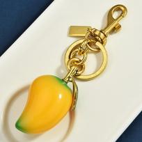 Mango Keychain Ins Feng Shui Fruit Pendant Bag Pendant Creative Keychain Exquisite Small Gift geltona