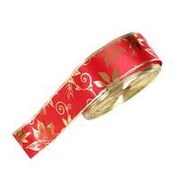 Versatile 10 Meter Red Floral Ribbon Bow Ideal For Christmas Tree And Holiday Decorations