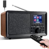 Wholede DAB Plus Radio with Bluetooth, Remote Control, DAB+/FM Radio, Retro Wooden Digital Radio, Alarm Clock Radio with Dual Alarm and USB/AUX Port