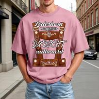 Men's Summer Round Neck Short Sleeve Shirt Oktoberfest Beer Festival Print Casual Comfortable Fit Lightweight Breathable Fabric Tee M rožinė