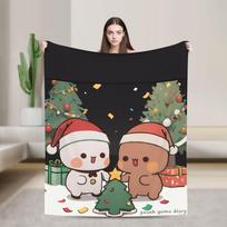 Bubu Dudu Christmas Soft Blankets  Kids Plush Throw Blanket Funny Couch Bed Flannel Bedspread Sofa Bed Cover 75x90cm