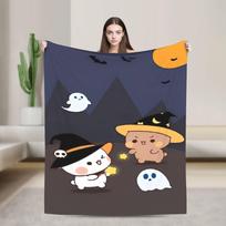 Super Warm BlanketStudents Picnic Bubu Dudu Halloween Throw Blanket  Flannel Bedspread For Living Room Aesthetic Sofa Bed Cover 75x90cm