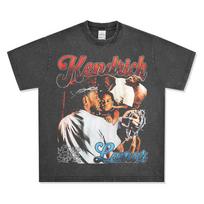 Hip Hop Kung Fu T-Shirt Crew Neck Print Short Sleeve Vintage Nd Kenny Ri Heavy Hooded Sweater Keck S