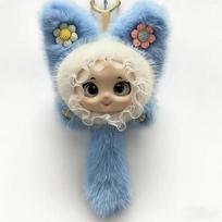 Spring Character Plush Toys: Cute Little Fox Vinyl Figures & Keychain Charms Light Purple Fox Charm