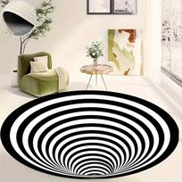 1pc, Round Area Mat - Washable Living Room Mat for Dining Table Area, Flannel Material 1.19 cm Thick Sponge Mat 600g/m² 100*100cm