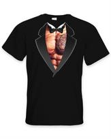 Chest Tattoos Tuxedo T-Shirt - Funny Stag Do Wedding Fancy Dress L