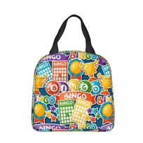 Bingo Game Night Insulated Lunch Bags Portable Checkers Meal Container Cooler Bag Lunch Box Tote School Picnic Food Storage Bags Option 1
