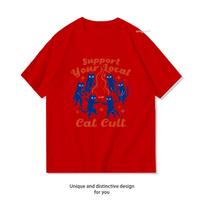 Support Your Local Cat Cult TShirt Women Unisex Casual cotton graphic t shirts Creative streetwear Classic Oneck shirt S