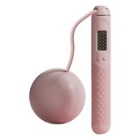 Professional Digital Jump Rope With Counter Ropeless Jump Rope Cordless Speed Skipping Rope Fitness Equipment Enduring  Pink juoda