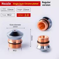 DNE D15 M12 H15 Laser Cutting Nozzle 1 PCS High Power Double Layer Reduce Dross Effect for CNC Operation